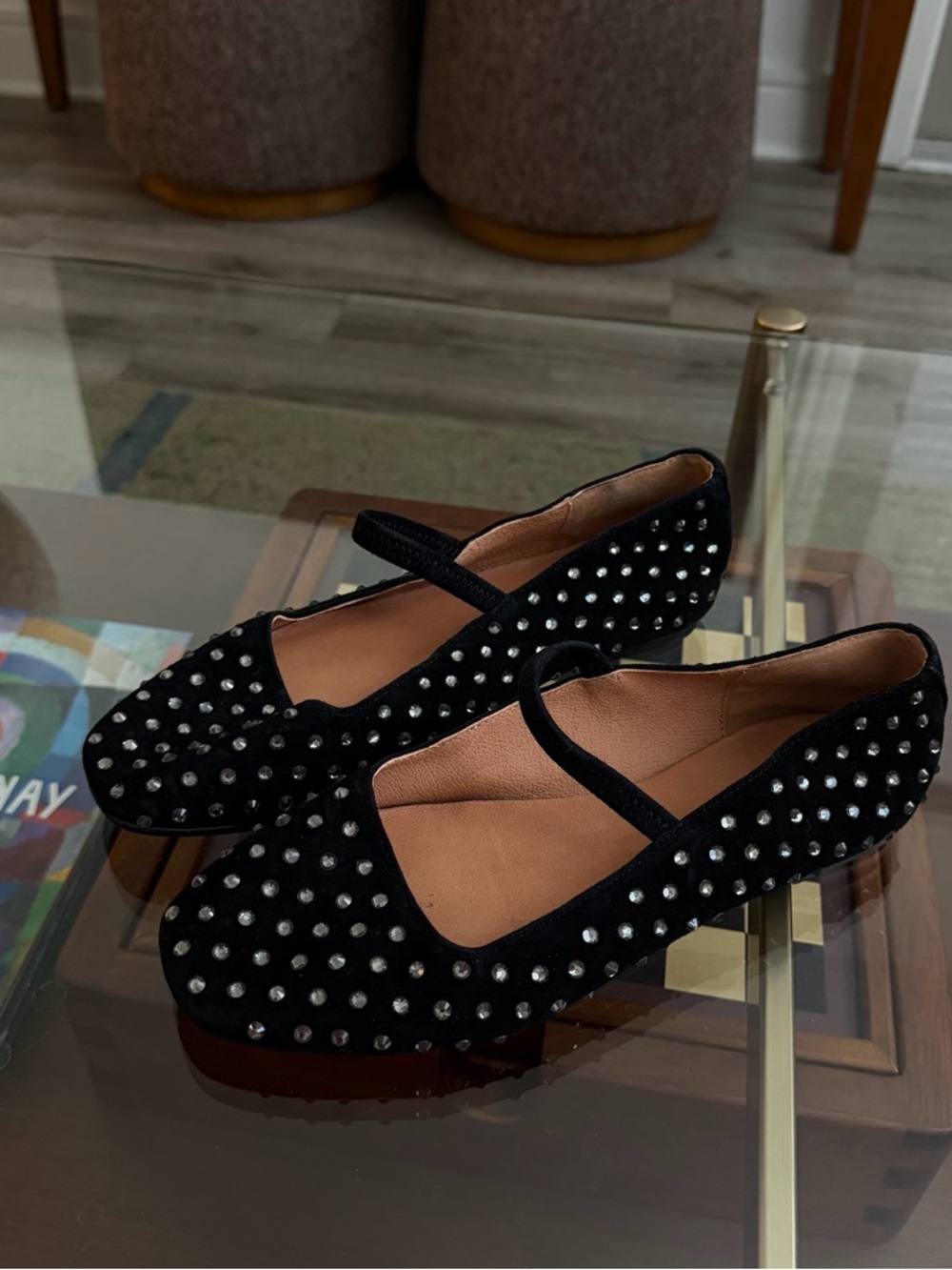 MADEWELL • jeweled suede greta mary jane ballet flat